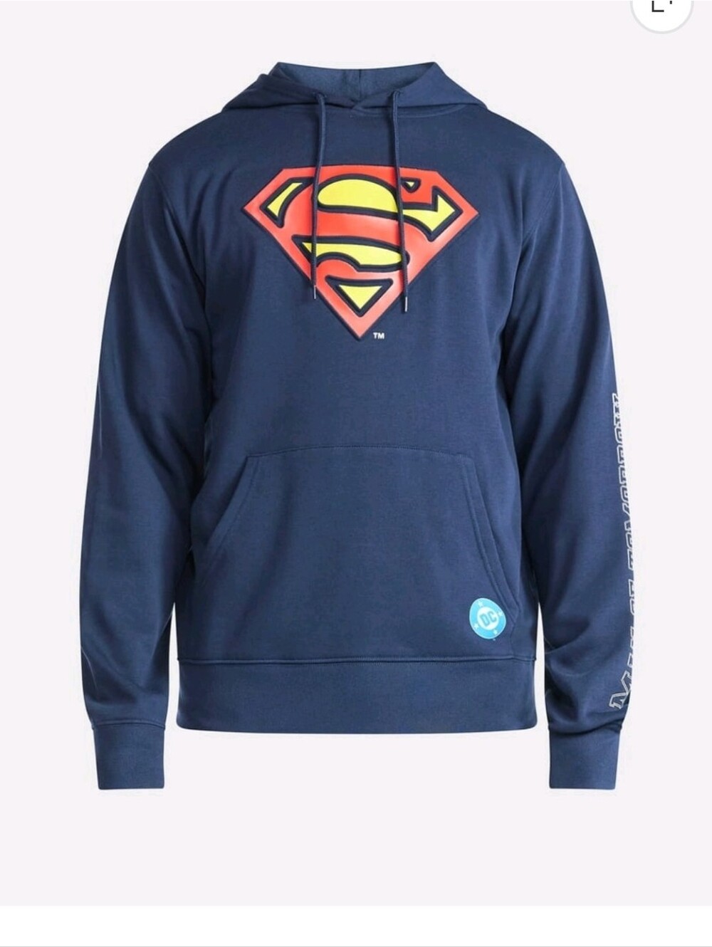 DC Comics Superman Hoodie Mens XL New Blue Graphic Pullover Sweatshirt Embossed